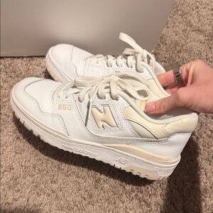 New Balance Women's 550 White and Cream Sneakers